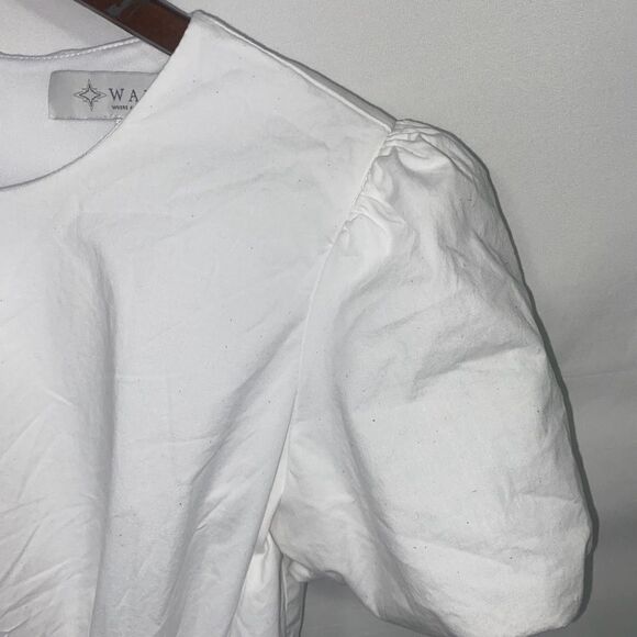 Women's Wayf White Puff Sleeve Cutout Dress - Picture 4 of 15